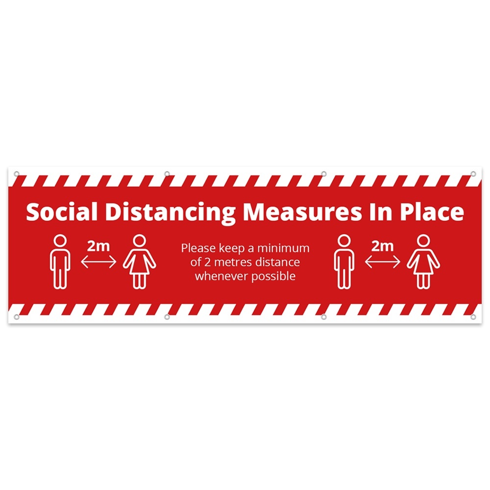 3x1 Social Distance Banner - Alert